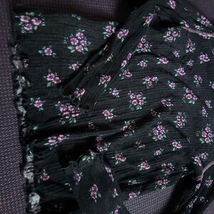 Art Class Black and Purple Floral long sleeve top